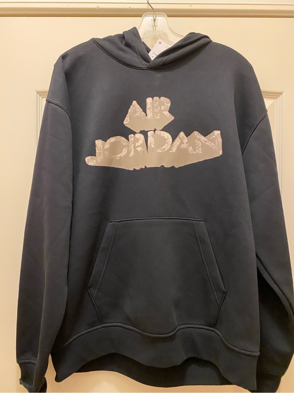 Jordan Men's Dark Gray Crewneck Hoodie with Light Gray Logo
